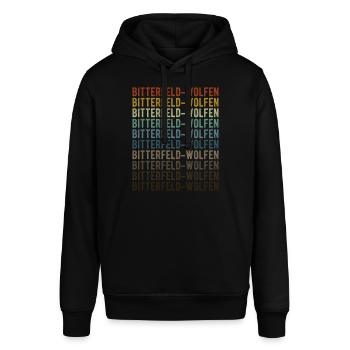 Bitterfeld-Wolfen Stadt Retro Vintage - Stanley/Stella Unisex Hoodie SOUNDER - Schwarz - Vorne - Alina (178cm) & Michal (187cm)