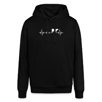 Kuh Rind Herzschlag - Stanley/Stella Unisex Hoodie SOUNDER - Schwarz - Vorne - Alina (178cm) & Michal (187cm)