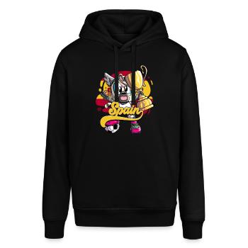 Spanien Fußball - Stanley/Stella Unisex Hoodie SOUNDER - Schwarz - Vorne - Alina (178cm) & Michal (187cm)