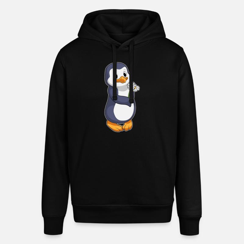Pinguin mit Gänseblümchen - Stanley/Stella Unisex Hoodie SOUNDER - Schwarz