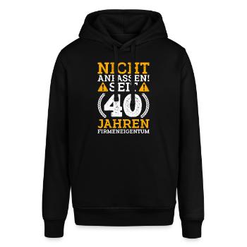 40 Jahre Firmeneigentum 40 Jahre Arbeitsjubiläum - Stanley/Stella Unisex Hoodie SOUNDER - Schwarz - Vorne - Alina (178cm) & Michal (187cm)