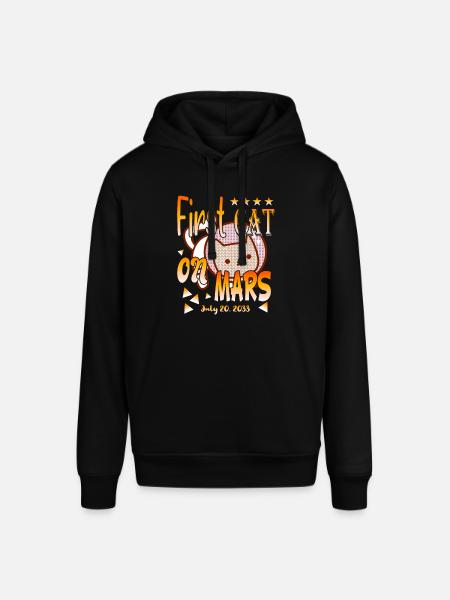 First Cat on Mars - Stanley/Stella SOUNDER Unisex Hoodie - black