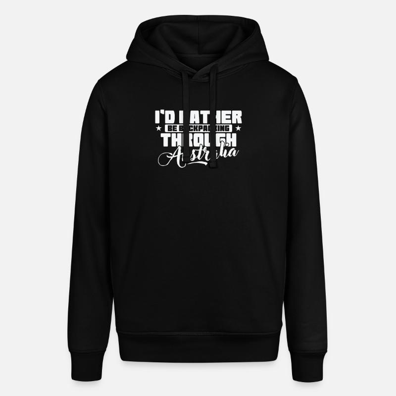 I'd rather Backpacking through Australia - Stanley/Stella Unisex Hoodie SOUNDER - Schwarz