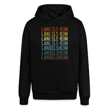 Langelsheim Stadt Retro Vintage - Stanley/Stella Unisex Hoodie SOUNDER - Schwarz - Vorne - Alina (178cm) & Michal (187cm)