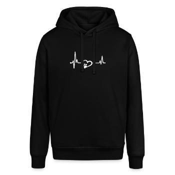 Herzschlag Hunde Pfoten Frequenz - Hunde Sprüche - Stanley/Stella Unisex Hoodie SOUNDER - Schwarz - Vorne - Alina (178cm) & Michal (187cm)