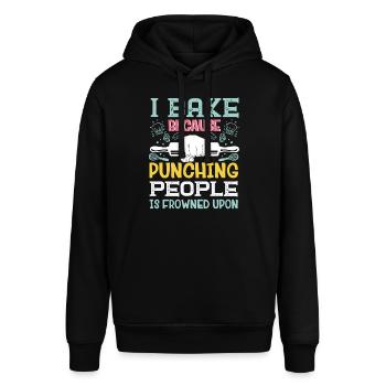 I Bake Because Punching People Is Frowned Upon Bak - Stanley/Stella Unisex Hoodie SOUNDER - Schwarz - Vorne - Alina (178cm) & Michal (187cm)