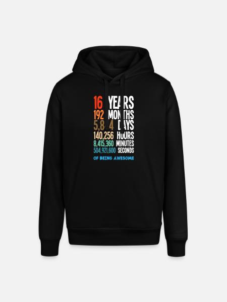 16 års fødselsdag piger drenge - Stanley/Stella SOUNDER unisex hoodie - sort