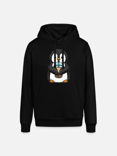 Kawaii Bubble Tea Pinguin - Stanley/Stella Unisex Hoodie SOUNDER - Schwarz