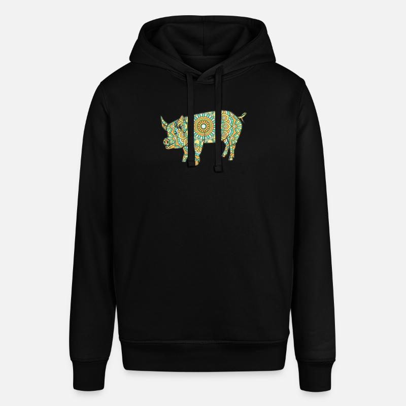 Mandala Pig Geometry Pattern - Sweat à capuche SOUNDER Stanley/Stella Unisexe - noir