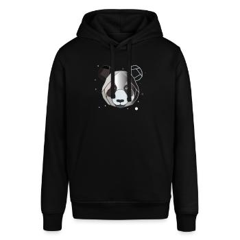 Panda Polygon Kunst Tier Geometrie - Stanley/Stella Unisex Hoodie SOUNDER - Schwarz - Vorne - Alina (178cm) & Michal (187cm)