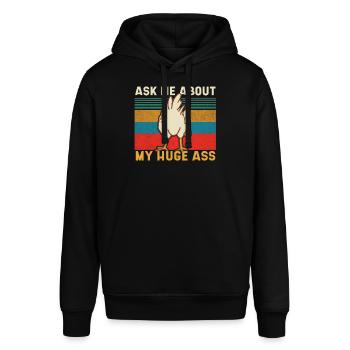 Ask me about my giant ass - Stanley/Stella SOUNDER Unisex Hoodie - black - Front - Alina (178cm) & Michal (187cm)
