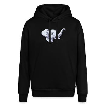 Elefantenkopf Elefant - Stanley/Stella Unisex Hoodie SOUNDER - Schwarz - Vorne - Alina (178cm) & Michal (187cm)