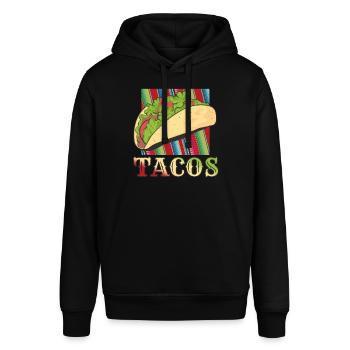 Retro Vintage Mexican Food Taco - Stanley/Stella Unisex Hoodie SOUNDER - Schwarz - Vorne - Alina (178cm) & Michal (187cm)