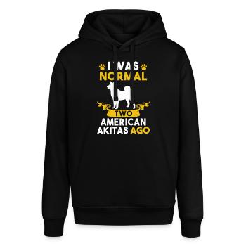 Amerikanischer Akita Inu - Stanley/Stella Unisex Hoodie SOUNDER - Schwarz - Vorne - Alina (178cm) & Michal (187cm)