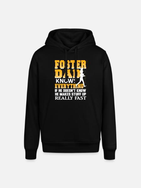 Foster Dad Knows Everything Funny Makes Stuff - Stanley/Stella SOUNDER Unisex Hoodie - black