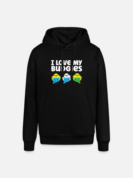Budgie Parakeet Bird Owner I Love My Budgies - Stanley/Stella SOUNDER Unisex Hoodie - black