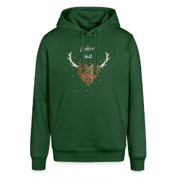 Lehrer mit Herz Klassenlehrer Weihnachtsfeier - Stanley/Stella Unisex Hoodie SOUNDER - Flaschengrün - Vorne - Alina (178cm) & Michal (187cm)