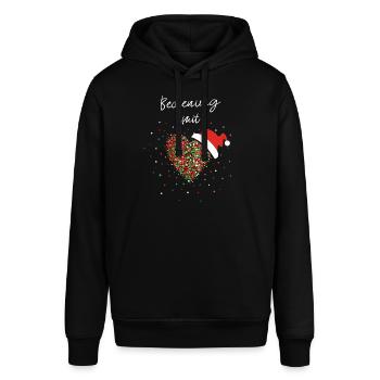 Bedienung Mit Herz Kellnerin Weihnachtsoutfit - Stanley/Stella Unisex Hoodie SOUNDER - Schwarz - Vorne - Alina (178cm) & Michal (187cm)
