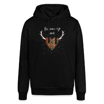 Bedienung Mit Herz Kellnerin Weihnachtsfeier X-Mas - Stanley/Stella Unisex Hoodie SOUNDER - Schwarz - Vorne - Alina (178cm) & Michal (187cm)