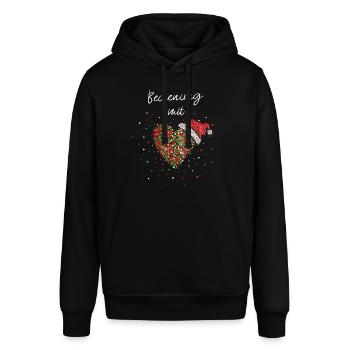Bedienung Mit Herz Kellnerin Weihnachten Nikolaus - Stanley/Stella Unisex Hoodie SOUNDER - Schwarz - Vorne - Alina (178cm) & Michal (187cm)
