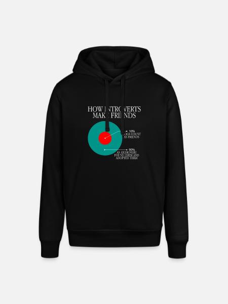 How Introverts Make Friends 3 - Stanley/Stella SOUNDER Unisex Hoodie - black
