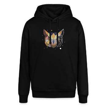 Eule Polygon Kunst Tier Geometrie - Stanley/Stella Unisex Hoodie SOUNDER - Schwarz - Vorne - Alina (178cm) & Michal (187cm)