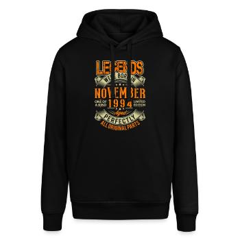 1994 November Geburtstag Legende - Stanley/Stella Unisex Hoodie SOUNDER - Schwarz - Vorne - Alina (178cm) & Michal (187cm)