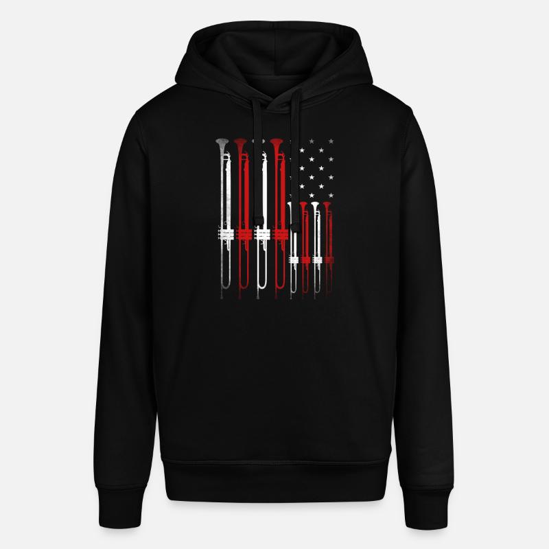 Trompettiste Drapeau américain - Sweat à capuche SOUNDER Stanley/Stella Unisexe - noir
