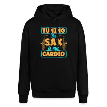 Saxophon Saxophonist - Stanley/Stella Unisex Hoodie SOUNDER - Schwarz - Vorne - Alina (178cm) & Michal (187cm)