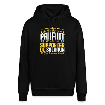 je ne suis pas parfait, supporteur de Sochaux. - Sweat à capuche SOUNDER Stanley/Stella Unisexe - noir - Devant - Alina (178cm) & Michal (187cm)