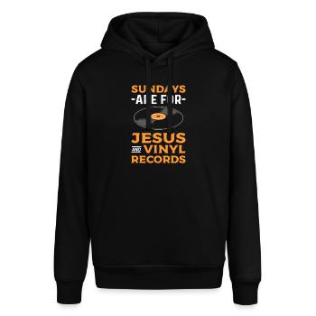Sundays are for Jesus and the gathering of - Stanley/Stella SOUNDER Unisex Hoodie - black - Front - Alina (178cm) & Michal (187cm)