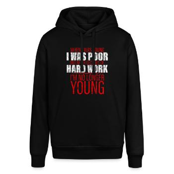After Decades Of Hard Work, I'm No Longer Young 3 - Stanley/Stella Unisex Hoodie SOUNDER - Schwarz - Vorne - Alina (178cm) & Michal (187cm)