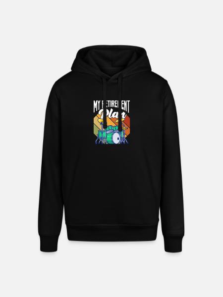 Retirement Drummer Pension Pensioner Gift - Stanley/Stella SOUNDER Unisex Hoodie - black