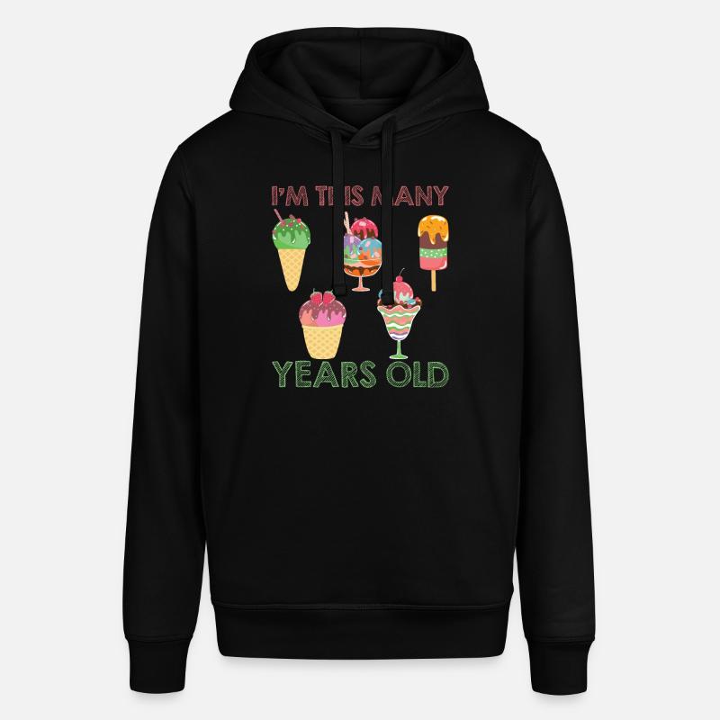 Eiscreme logo Sommer Softeis Geschenkidee - Stanley/Stella Unisex Hoodie SOUNDER - Schwarz