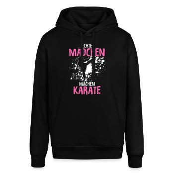 Echte Mädchen Machen Karate Kampfsport Karate Spru - Stanley/Stella Unisex Hoodie SOUNDER - Schwarz - Vorne - Alina (178cm) & Michal (187cm)
