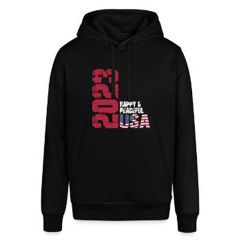Freiheit Für Die ganze Menschheit - Stanley/Stella Unisex Hoodie SOUNDER - Schwarz - Vorne - Alina (178cm) & Michal (187cm)