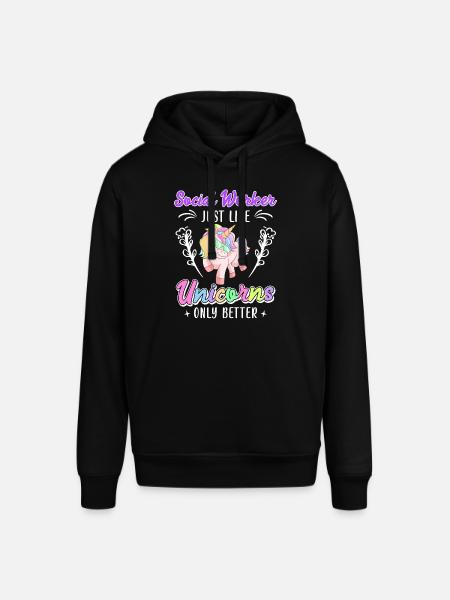 Hvordan enhjørninger kun bedre socialrådgiver - Stanley/Stella SOUNDER unisex hoodie - sort