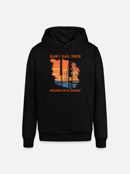 Golden Gate Bridge San Francisco Souvenir Kalifornien - Luvtröja SOUNDER unisex från Stanley/Stella - svart