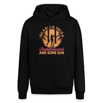 SUP Paddle Board Paddleboarding - Stanley/Stella Unisex Hoodie SOUNDER - Schwarz - Vorne - Alina (178cm) & Michal (187cm)