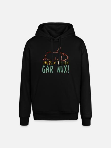 Fauler Hund Müssen Tu Ich Gar Nix Spruch - Stanley/Stella Unisex Hoodie SOUNDER - Schwarz