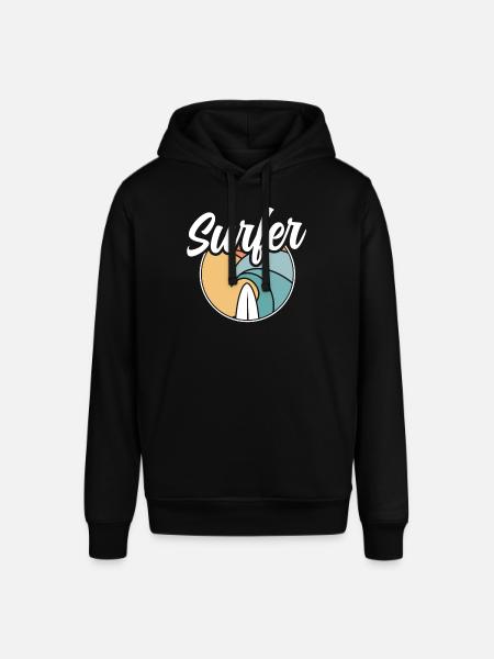 Surfer Surfboard Surfing - Stanley/Stella SOUNDER Unisex Hoodie - black