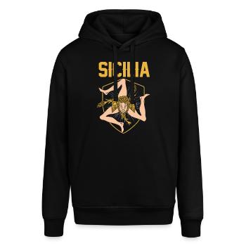 Sicily flag Sicily Palermo Italy - Stanley/Stella SOUNDER Unisex Hoodie - black - Front - Alina (178cm) & Michal (187cm)