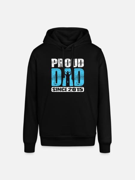 Proud Dad Since 2015 - Stanley/Stella SOUNDER Unisex Hoodie - black