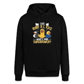 Gummiente Gummienten Entenliebhaber Badezimmer - Stanley/Stella Unisex Hoodie SOUNDER - Schwarz - Vorne - Alina (178cm) & Michal (187cm)