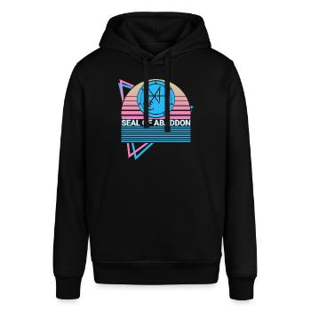 Seal of Abaddon Sigil Retro - Stanley/Stella SOUNDER Unisex Hoodie - black - Front - Alina (178cm) & Michal (187cm)