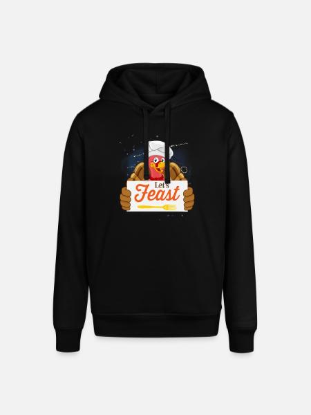 Turkey Thanksgiving Turkey Feast - Stanley/Stella SOUNDER Unisex Hoodie - black
