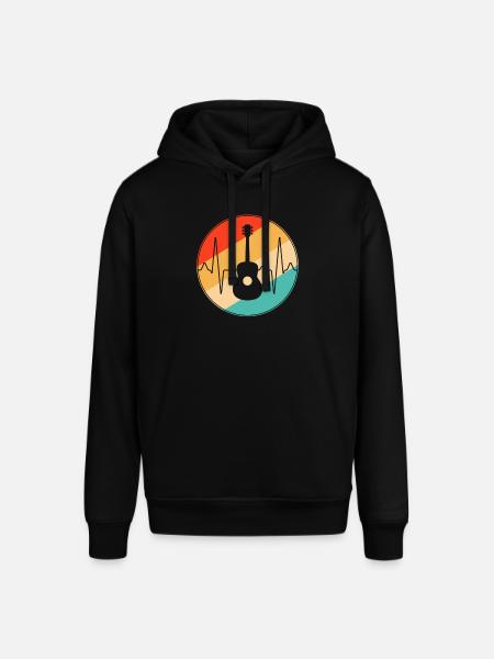 Guitar Retro Heartbeat - Stanley/Stella SOUNDER Unisex Hoodie - black