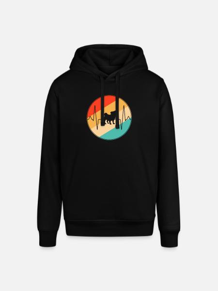 Mops Retro Herzschlag - Stanley/Stella Unisex Hoodie SOUNDER - Schwarz