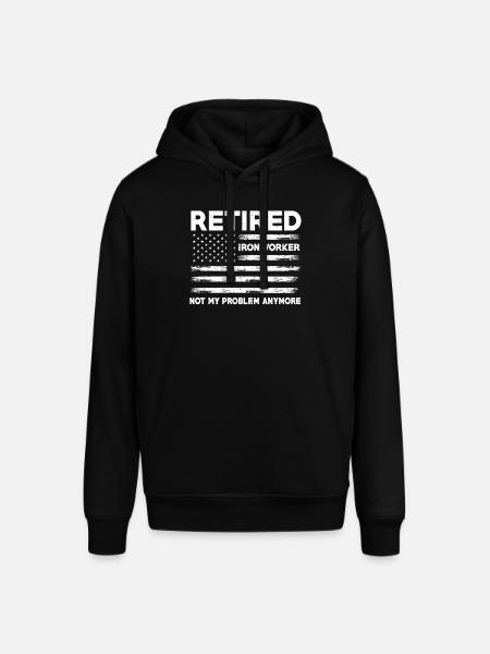Retired U.S. Flag Steelworkers - Stanley/Stella SOUNDER Unisex Hoodie - black