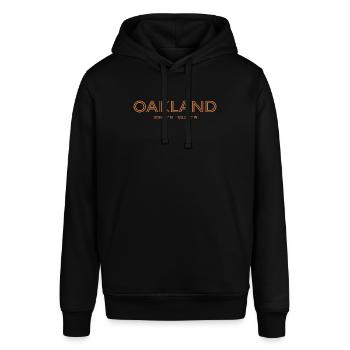 USA Stadt Koordinaten - Oakland - Stanley/Stella Unisex Hoodie SOUNDER - Schwarz - Vorne - Alina (178cm) & Michal (187cm)